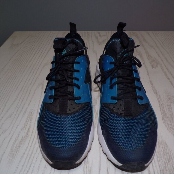 Size 10.5 - Nike Air Huarache Run Black/Blue Ultra - Picture 2 of 10
